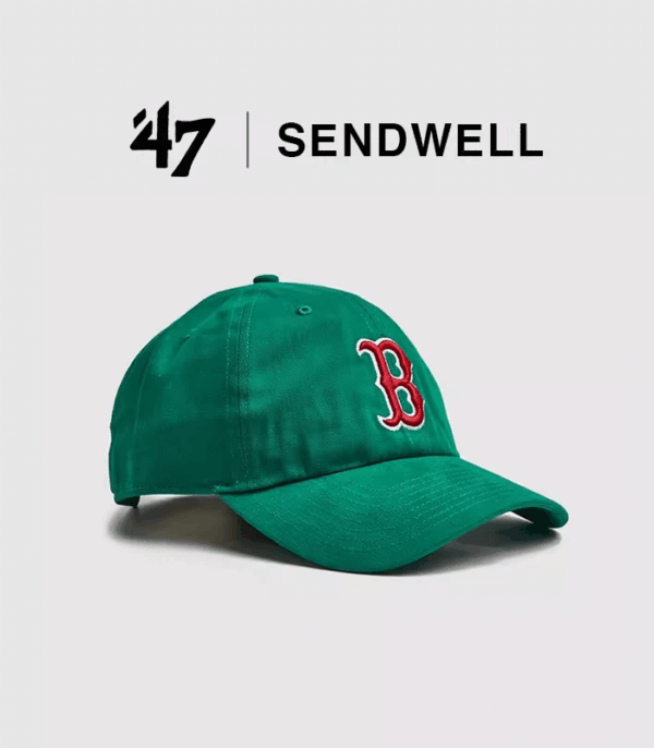 47brand soft top baseball cap tomato red curved brim hat ins2023 new women's hat embroidered small label LA duckbill cap